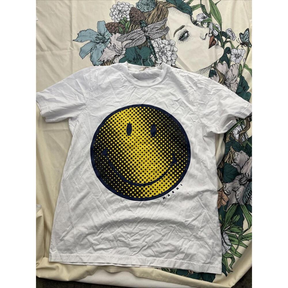 EL1 MARNI White SMILEY T SHIRT SZ 52 H42